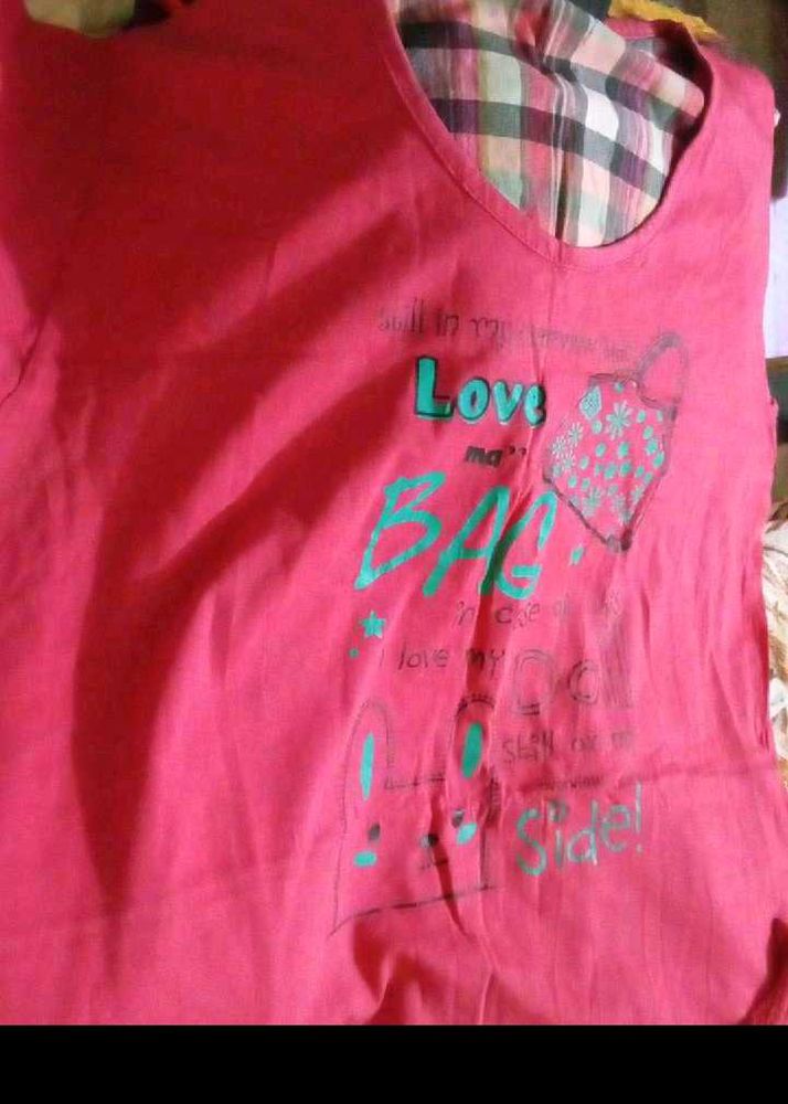 Pink Graphic Print Tee