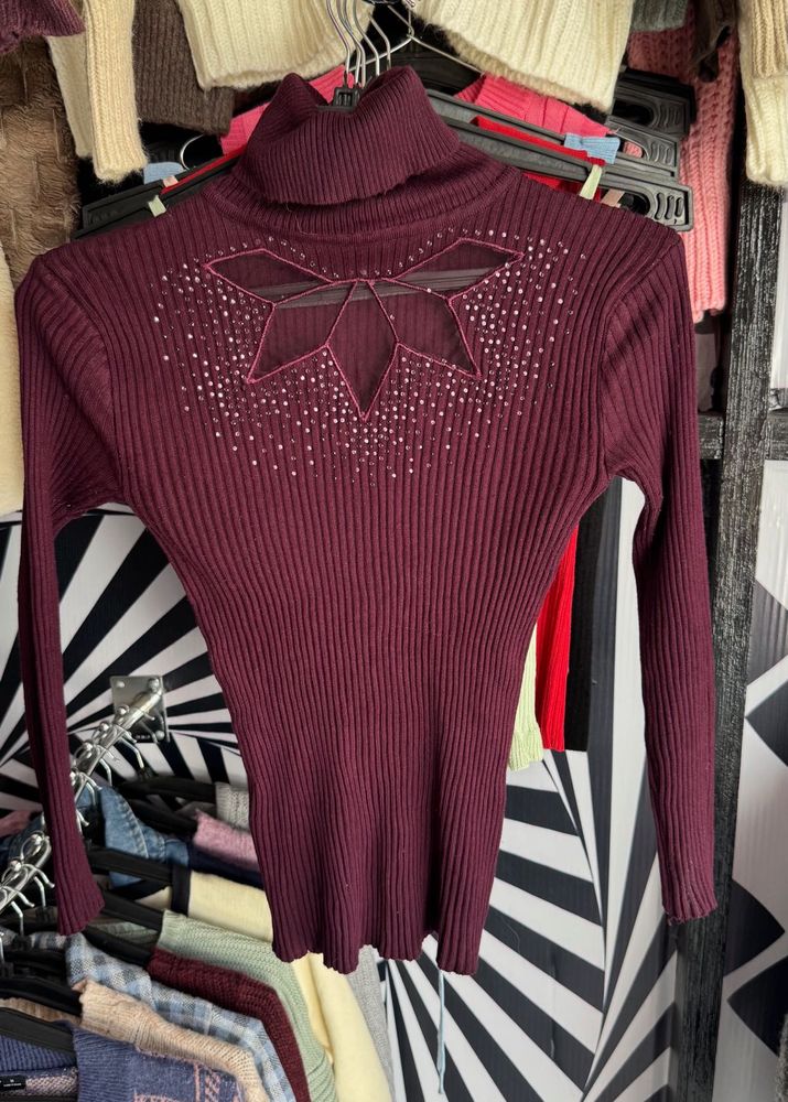 Burgundy Turtleneck Sweater