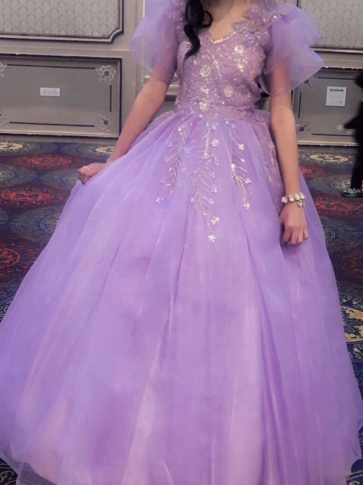 Lavender Tulle Party Gown