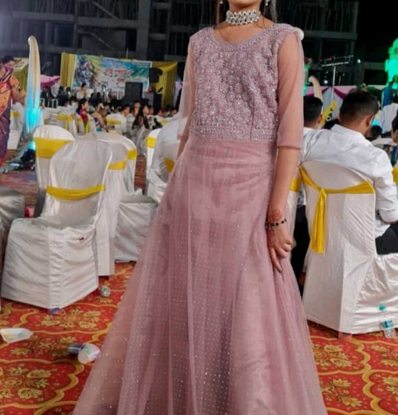 Stunning Pink Embellished Ethnic Gown