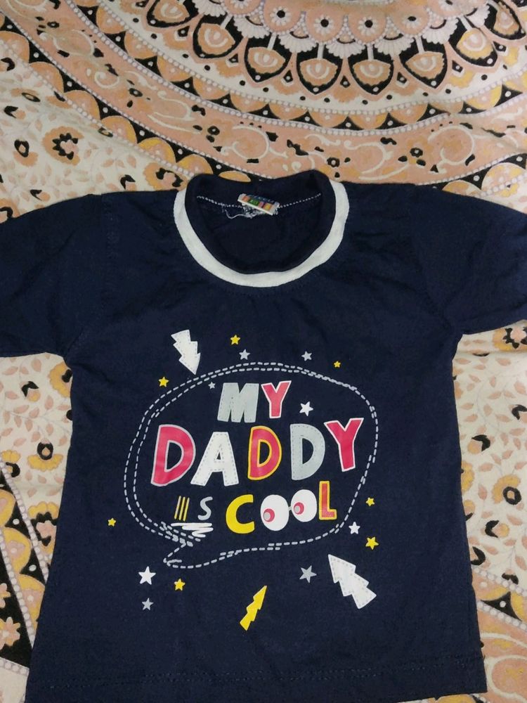 Baby Boys Dark Blue T Shirt.Small Size . Cotton