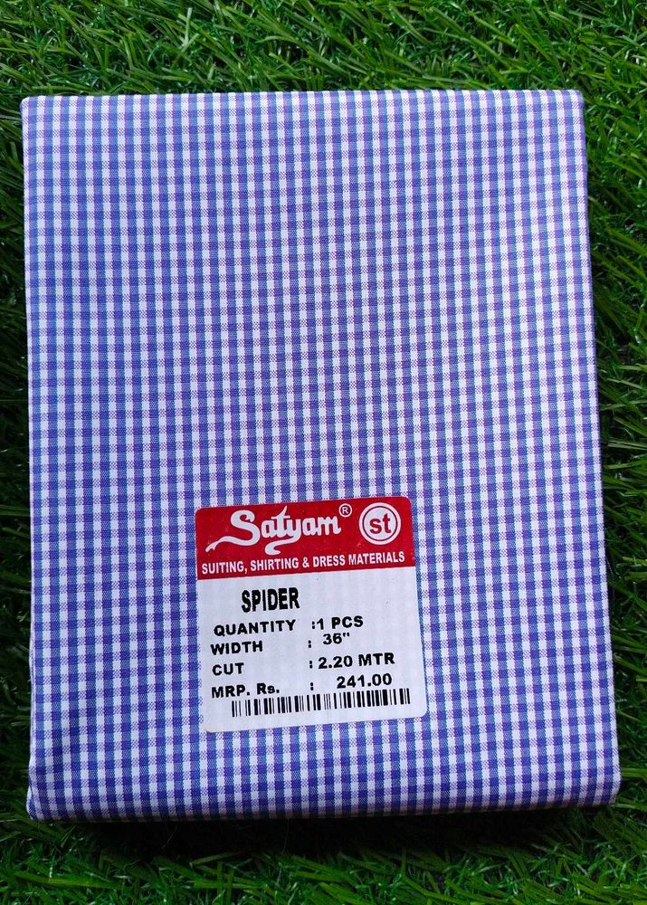 Blue Gingham Dress Material