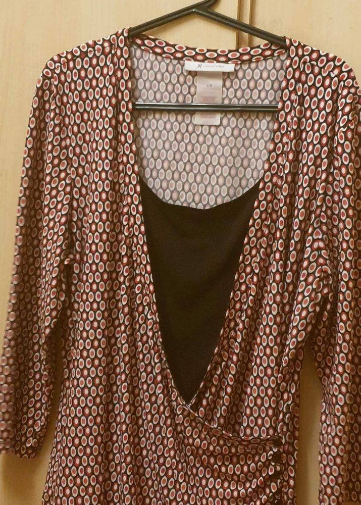 Buy1Get1 Printed Faux Wrap Top