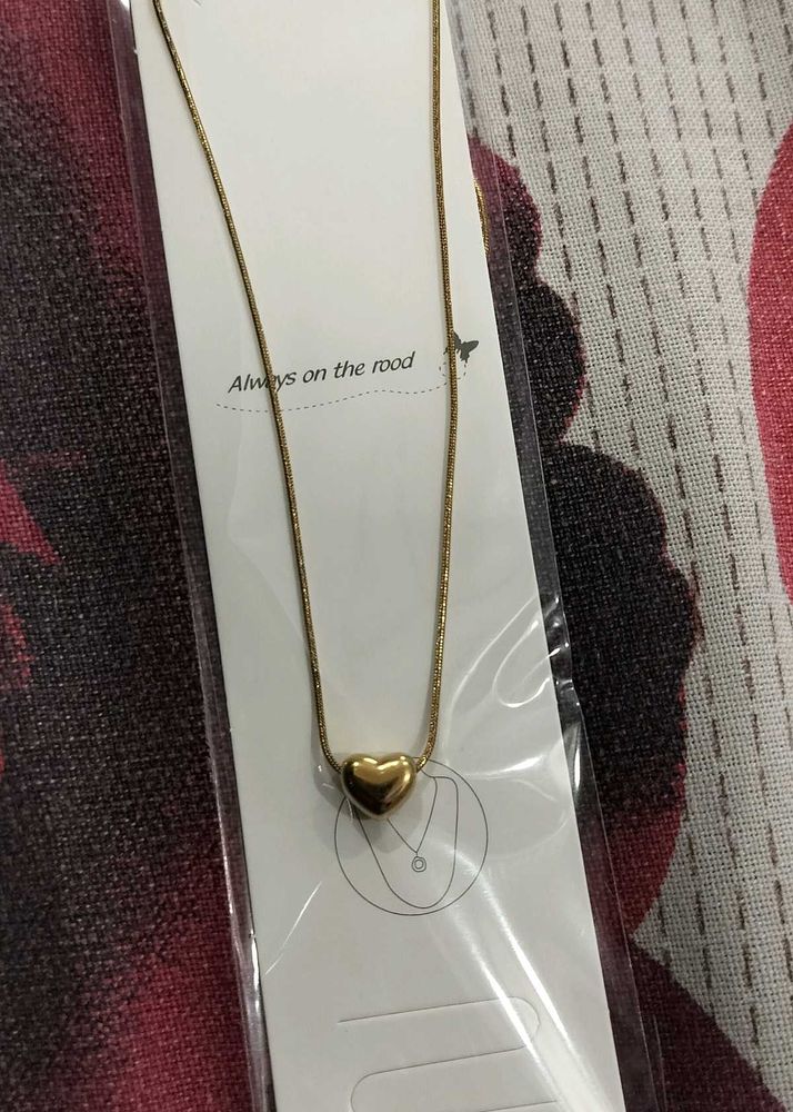 Anti Tarnish Gold Heart Necklace