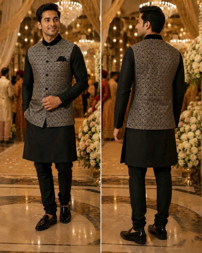 Elegant Brocade Nehru Jacket