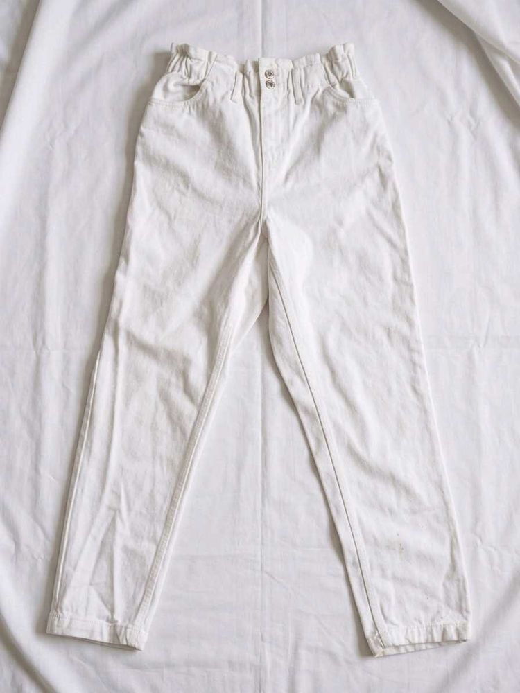 White High-Waisted Pants