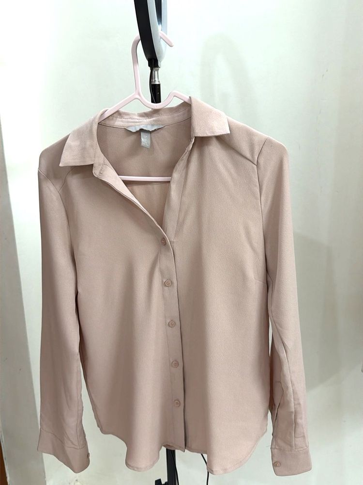 Classic Beige Button-Up Shirt