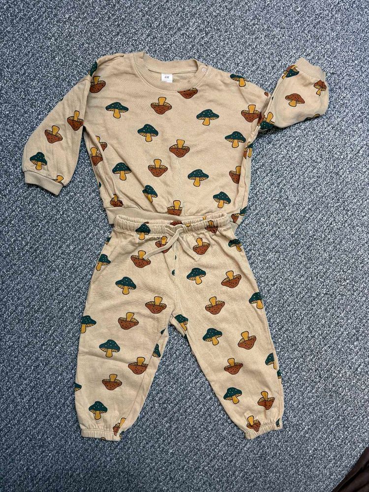 Cute Mushroom Print Kids Sweatshirt and Pants Set