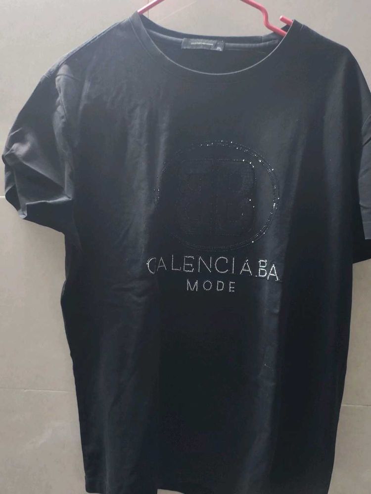 baleciaga copy Stylish Black T-Shirt