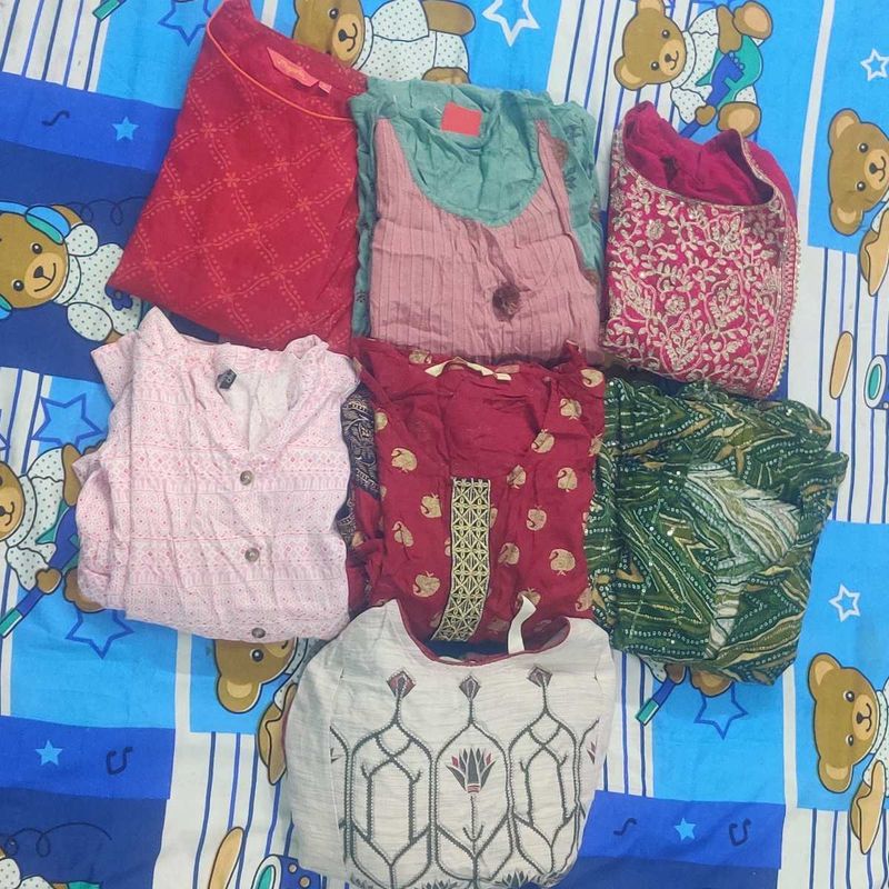 Mixed Kurtas.Ranges Between 200-300rs, Fixed Price