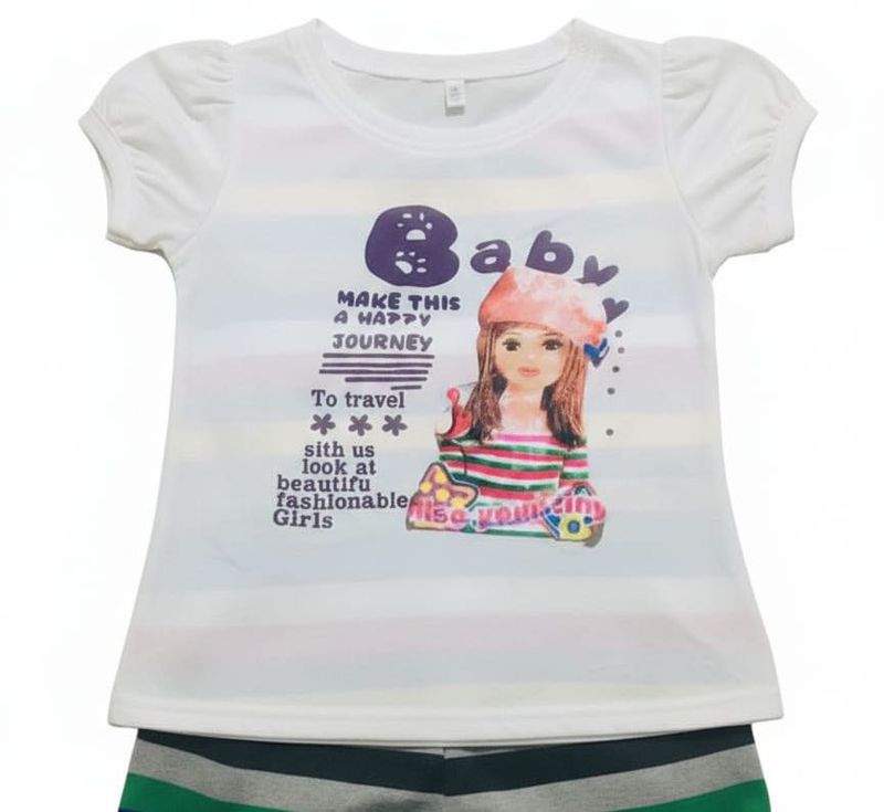 Cute Girl's Graphic Print Top