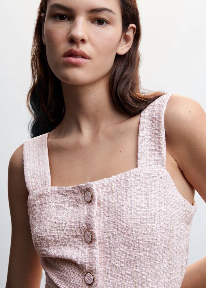 NWT Mango Pink Tweed Crop Top