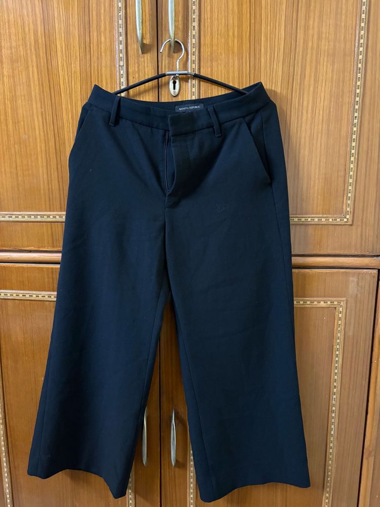 Black Wide Leg Cropped Pants