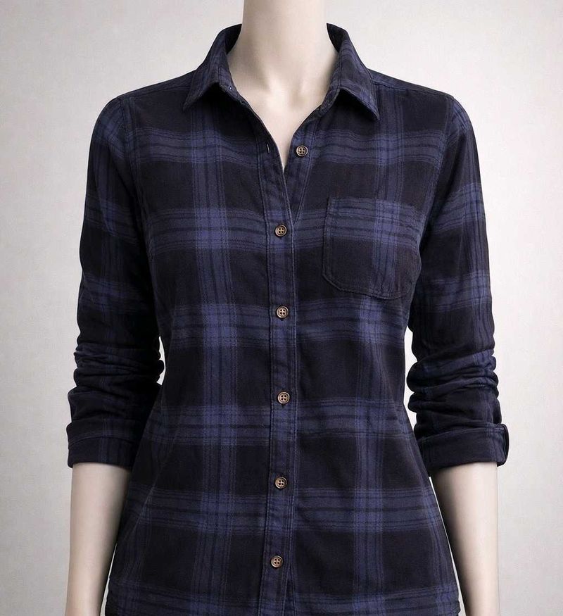 Classic Blue Plaid Button-Up Shirt