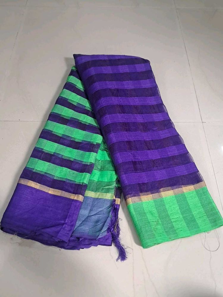 Vibrant Striped Saree