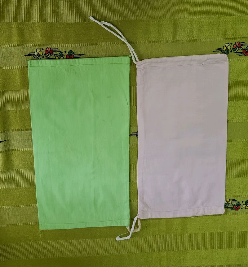 2 Small round pillow / Bolster Covers: pink green