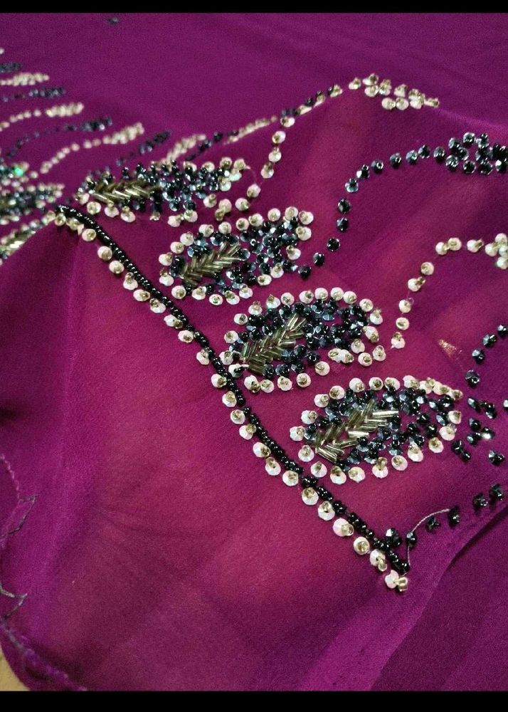 Embellished Purple Saree