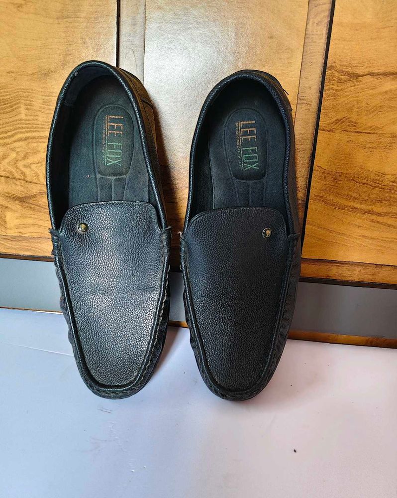 Men's Black Leather Loafers