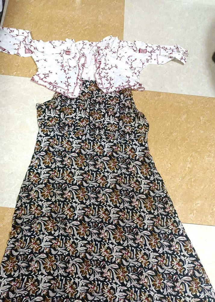 Floral Print Dress with Shrug
