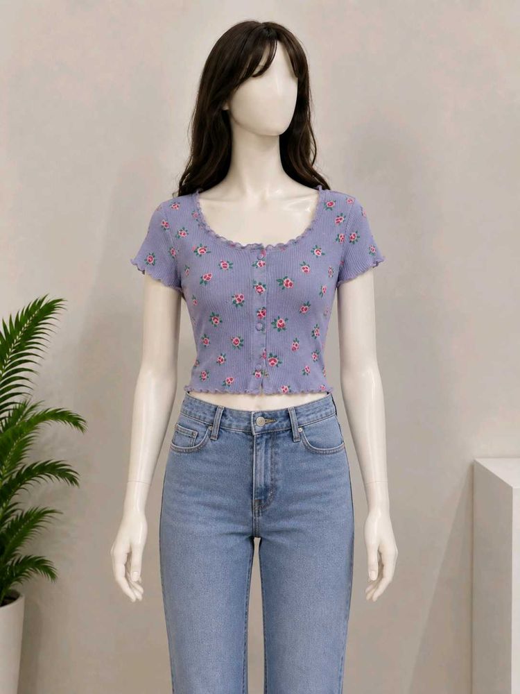 Cute Floral Button-Up Cardigan