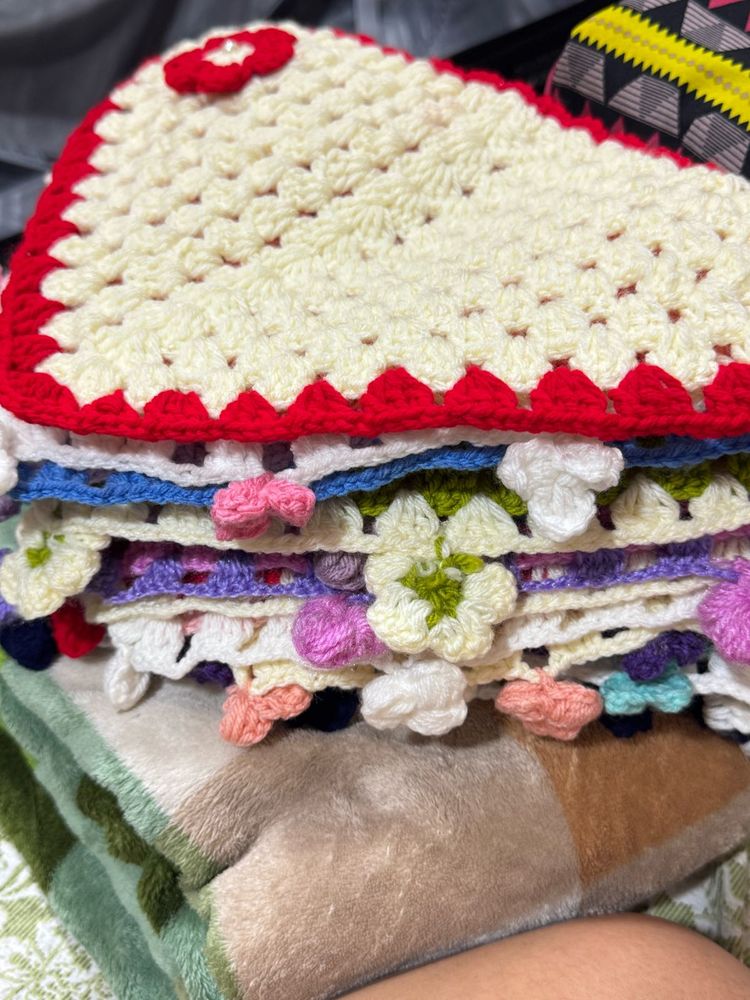 Handmade Crochet scarfs in multicolour