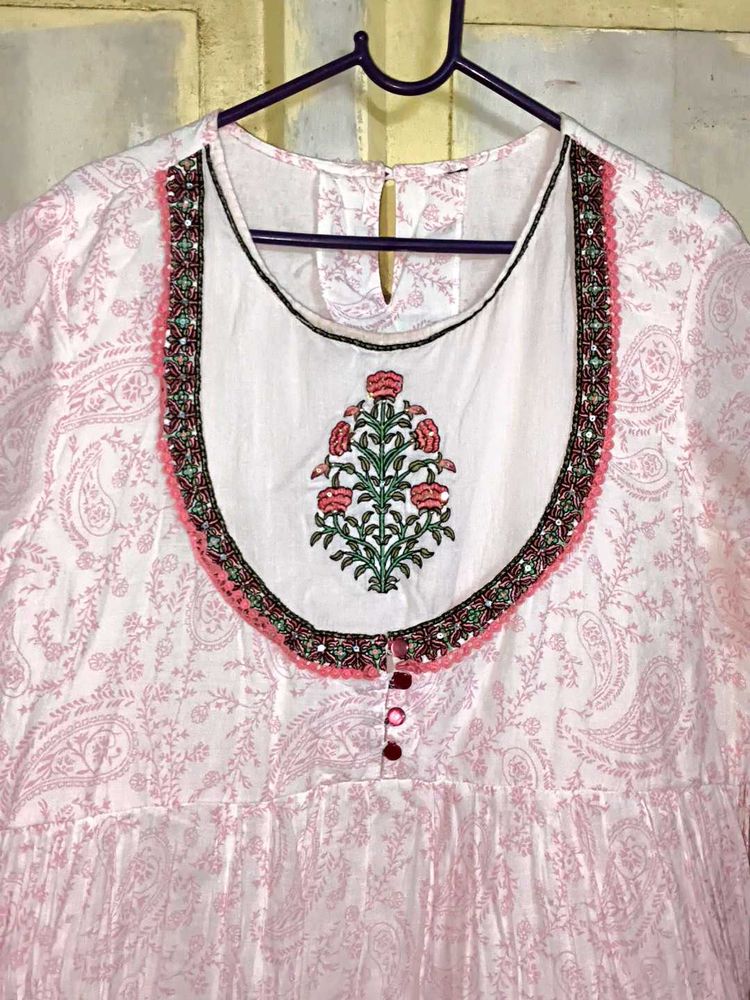 Juniper Pink Paisley Print Kurta