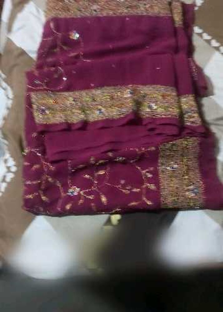 Embroidered Silk Saree