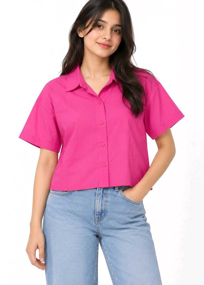 Pink Zudio Women's Short Sleeve Shirt – XL
