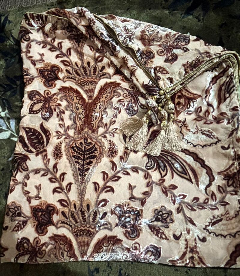 Beautiful Embroidered Dupatta with Tassels