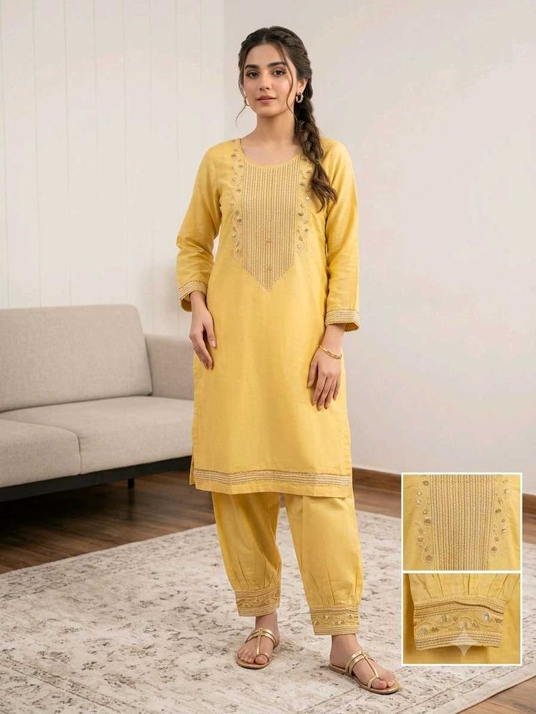 Yellow afgani shalwar Kurta Set