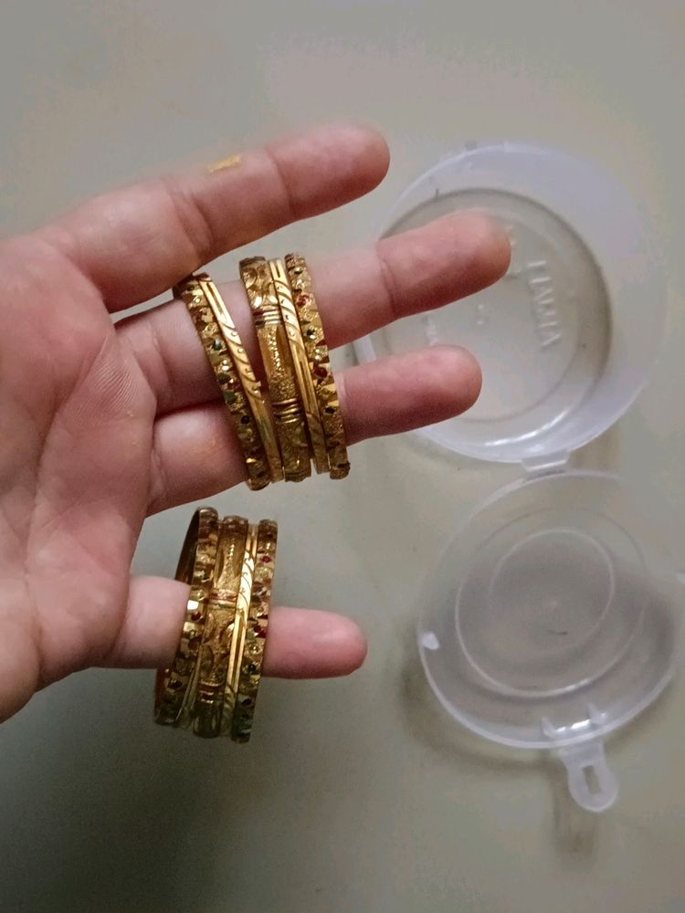 Set Of 10 1 Gram Gold Bangles For Age 2-3 Years