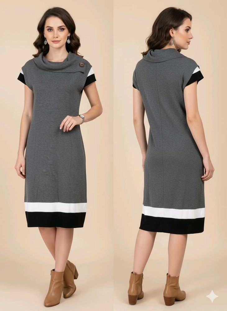 Stylish Gray Knit Dress