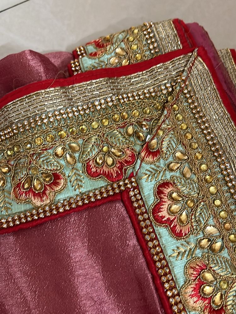Party wear saree with boutique stitched blouse