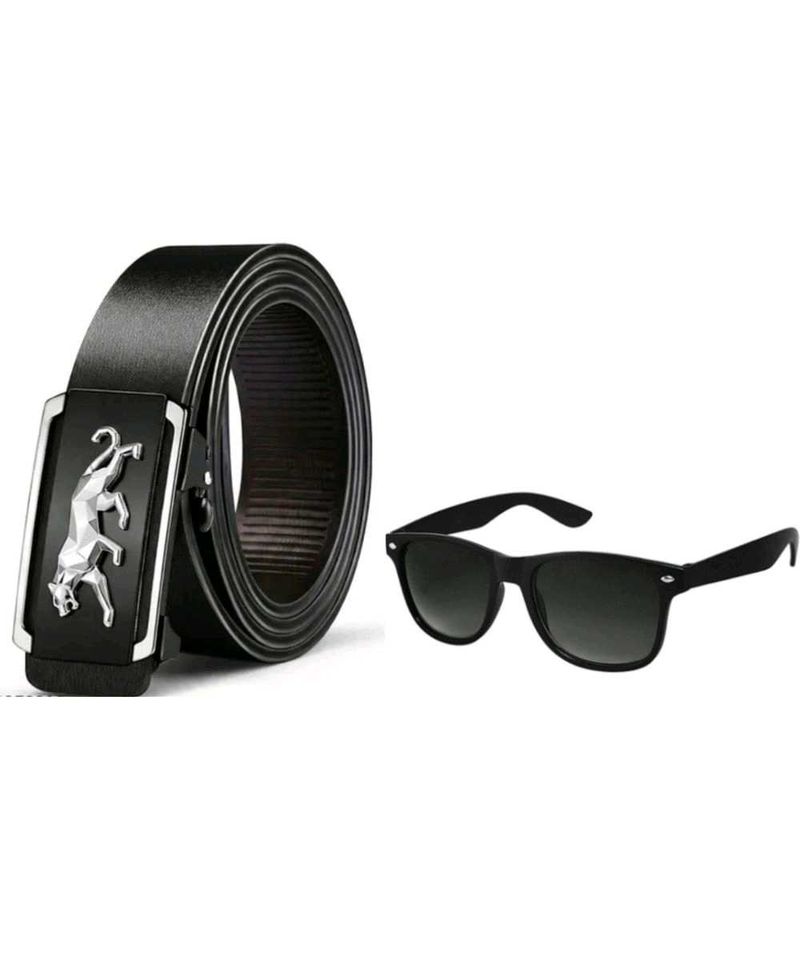 Men's Black Belt &amp; Sunglasses Set