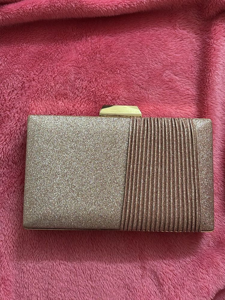 Party Clutch, Pink Glitter, Perfect For Evenings