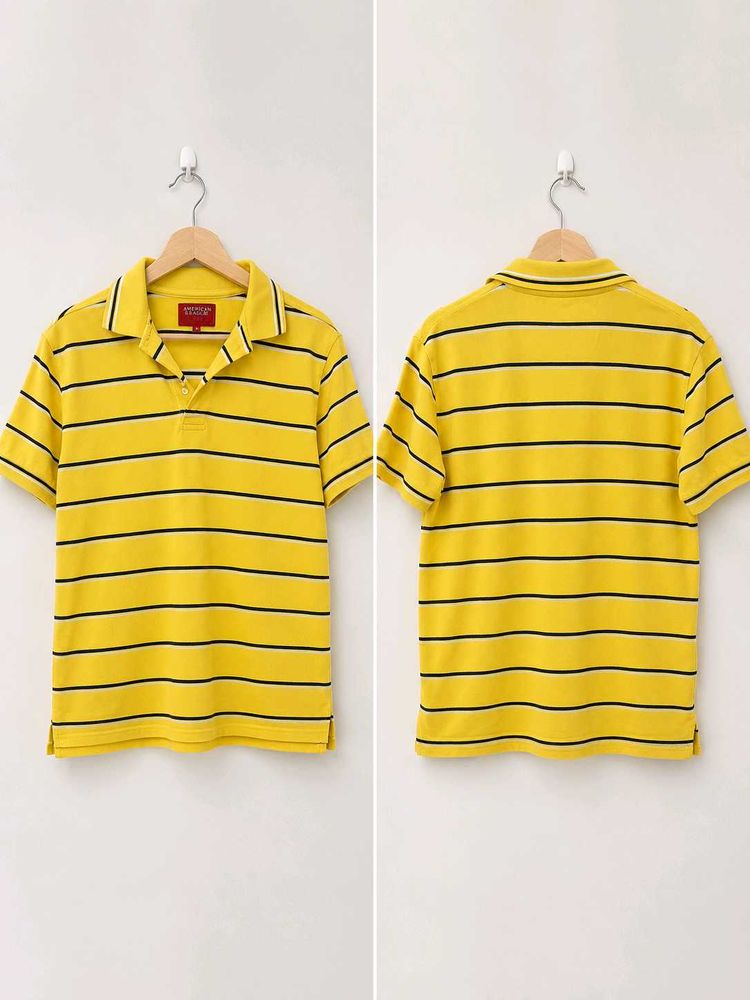 American Ranger Men's Yellow Striped Polo T-Shirt