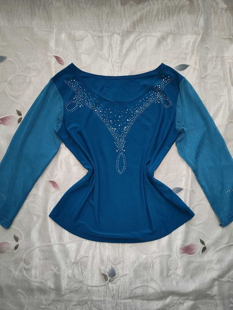 Sparkling Blue Tunic Top