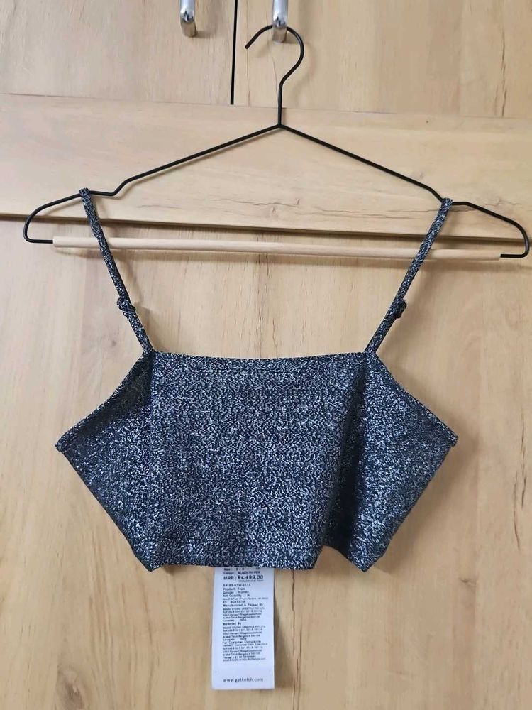 Sparkly Cropped Camisole Top