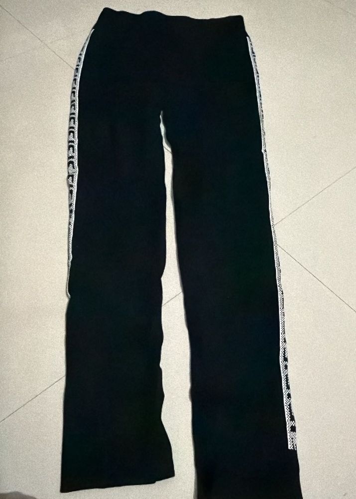 Black Track Pants with Side Tape