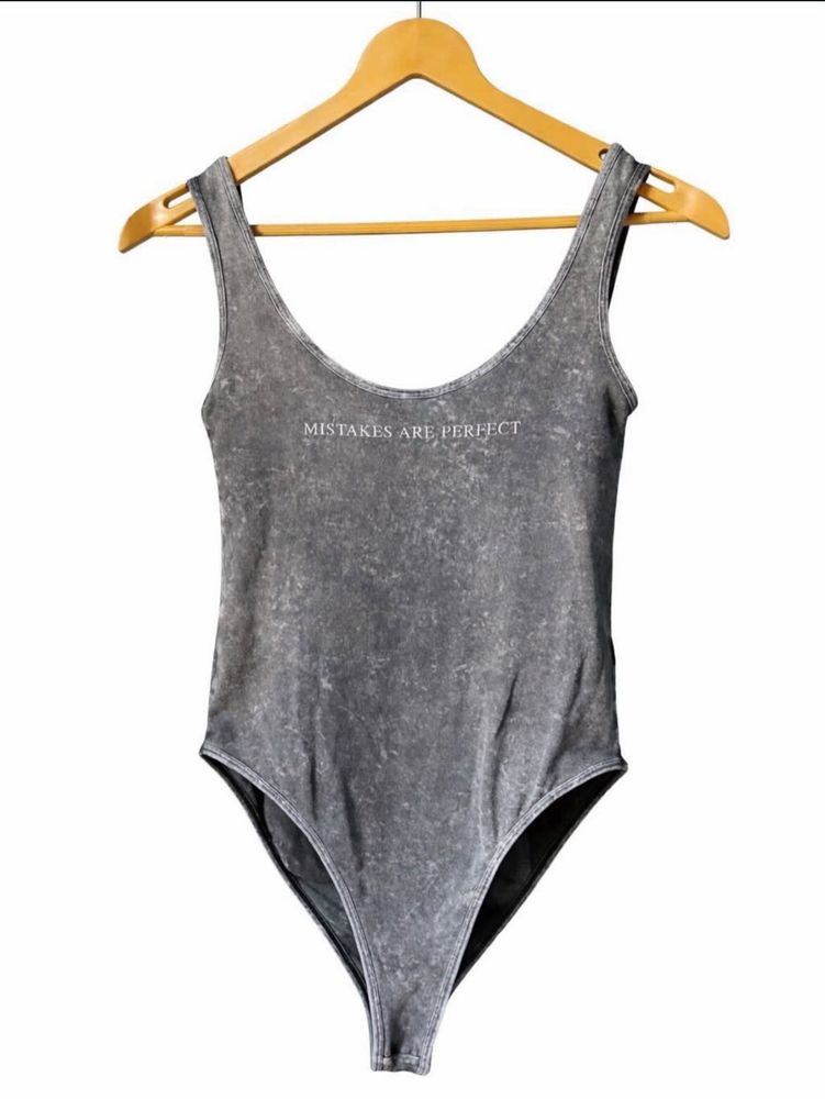 ZARA Grey Graphic Bodysuit