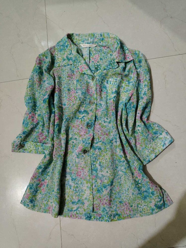 Floral Print Button-Up Shirt