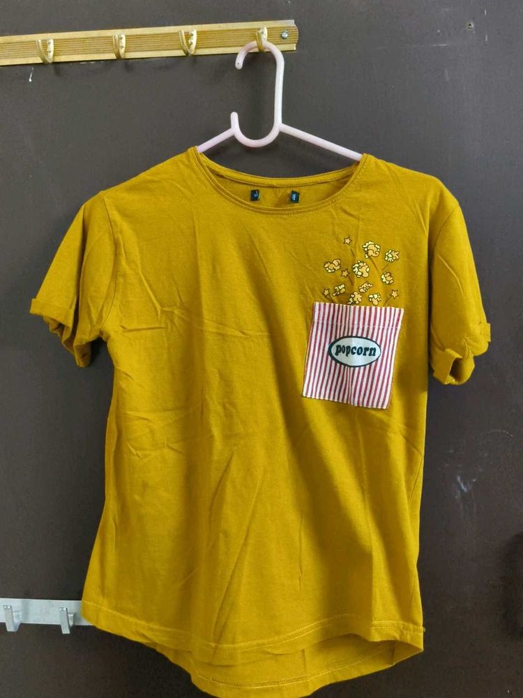 Cute Popcorn Pocket T-Shirt