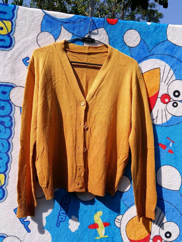 Mustard Cardigan Sweater