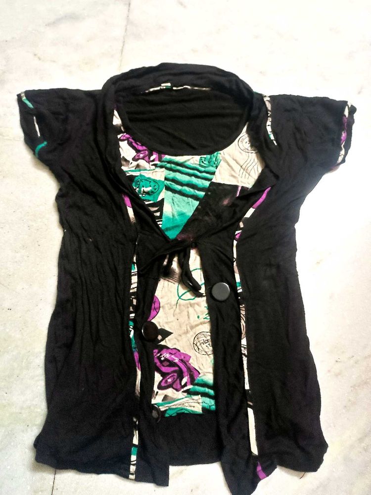 Floral Print Layered Top