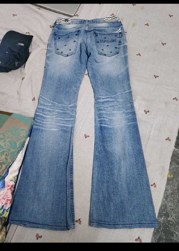 Women's Flared Blue Jeans