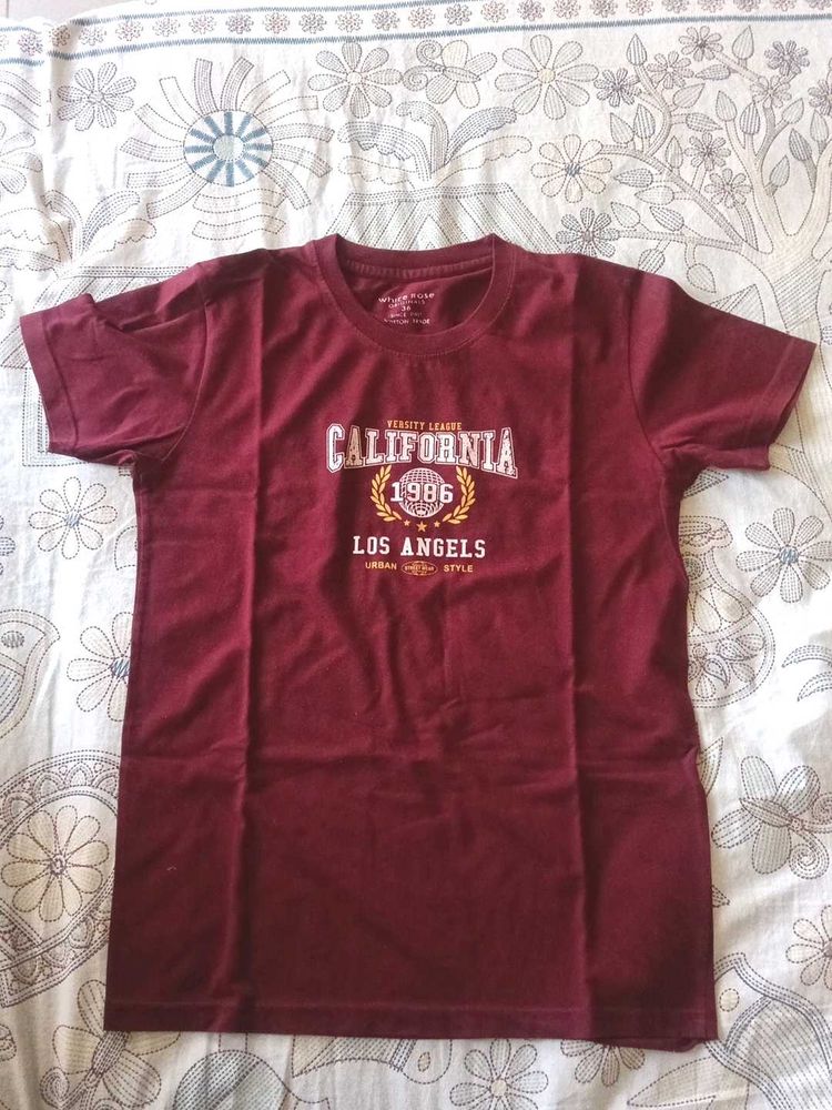 Maroon California Los Angeles T-Shirt
