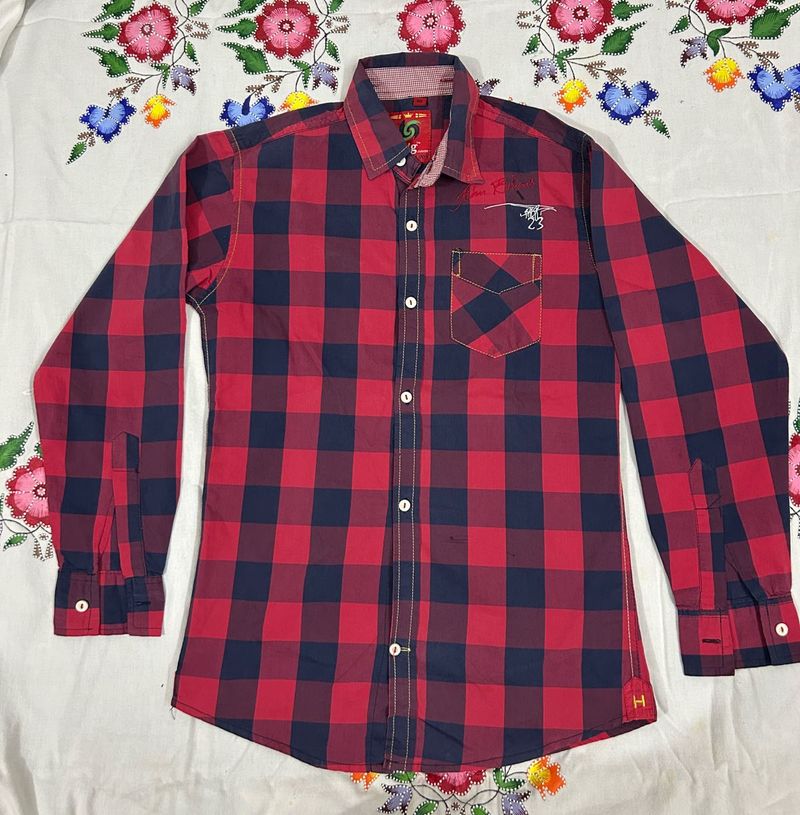 Red &amp; Navy Plaid Men's Shirt