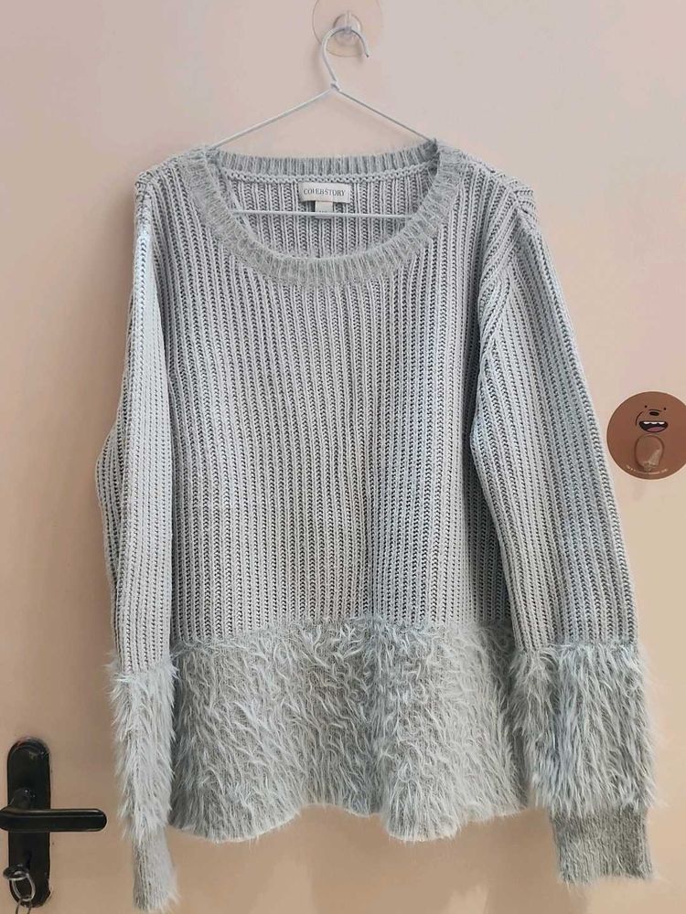 Grey Cover Story Sweater
