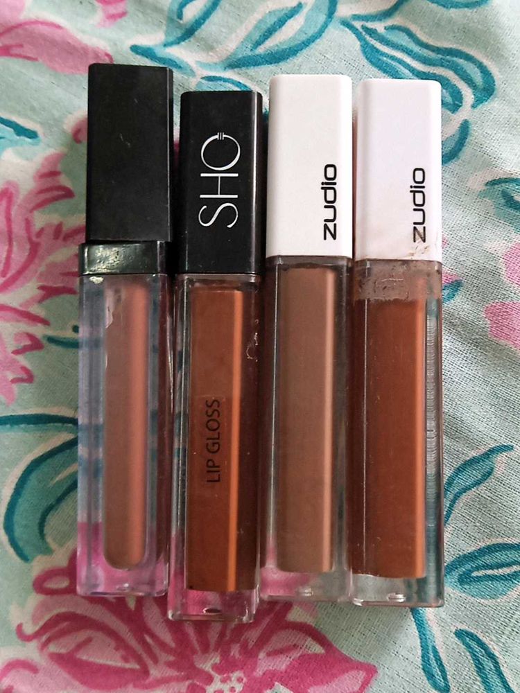set of 4 brown Lip Gloss, zudio &amp; other brands