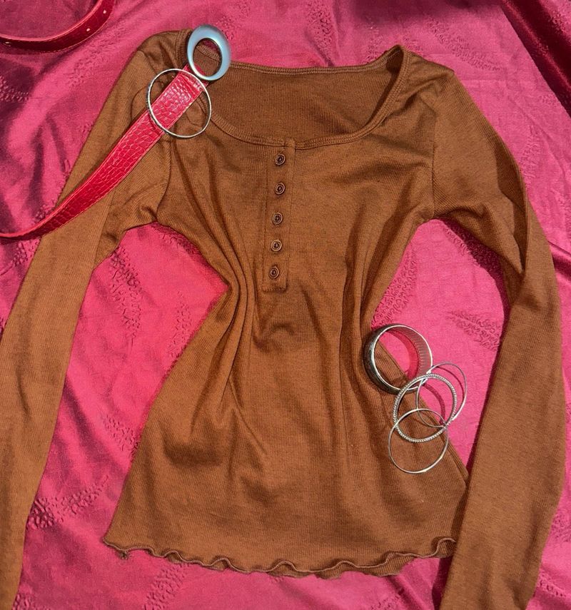 Henley top Y2K